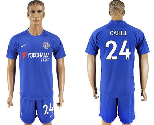 Chelsea #24 Cahill Home Soccer Club Jersey